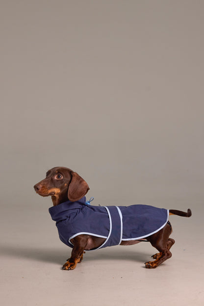Lightweight dog raincoat - Navy blue